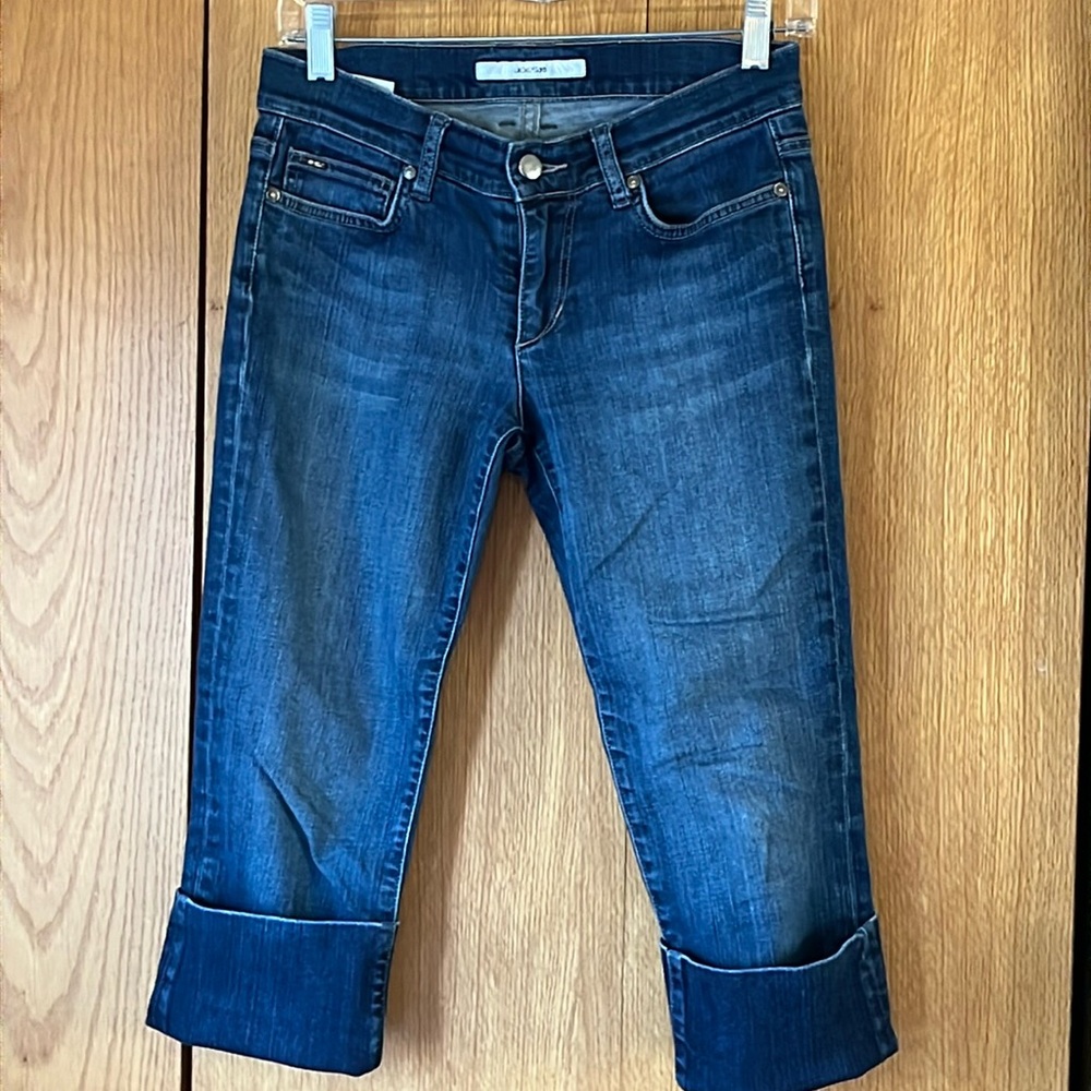 Joe’s Socialite Kicker size 2 / 26 cropped stretch blue denim jeans Kennedy Wash